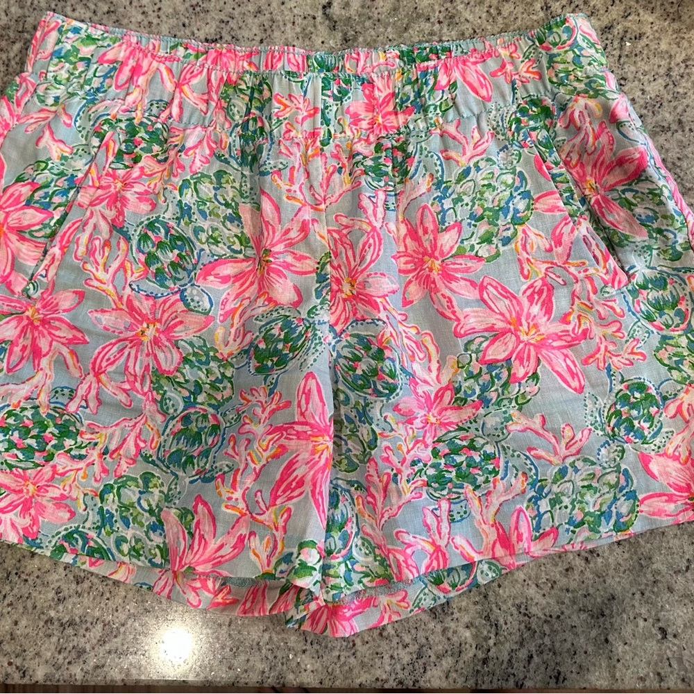 Lilly Pulitzer linen beach shorts